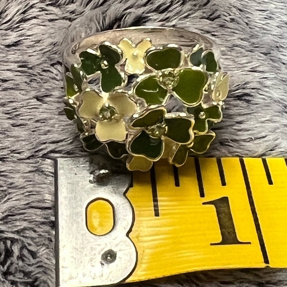 Vintage Sterling Silver Peridot Clover Ring - Picture 3 of 7